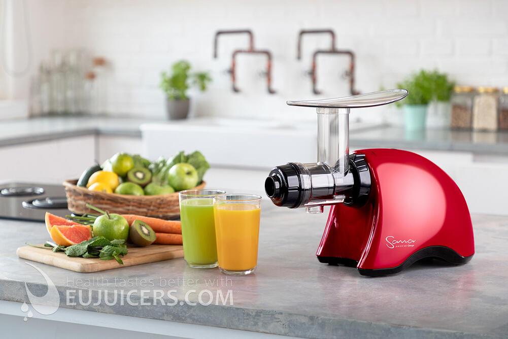 Wyciskarka Sana EUJ 707 marki Omega czerwona | EUJUICERS.PL Wyciskarka Sana EUJ 707 marki Omega czerwona | EUJUICERS.PL